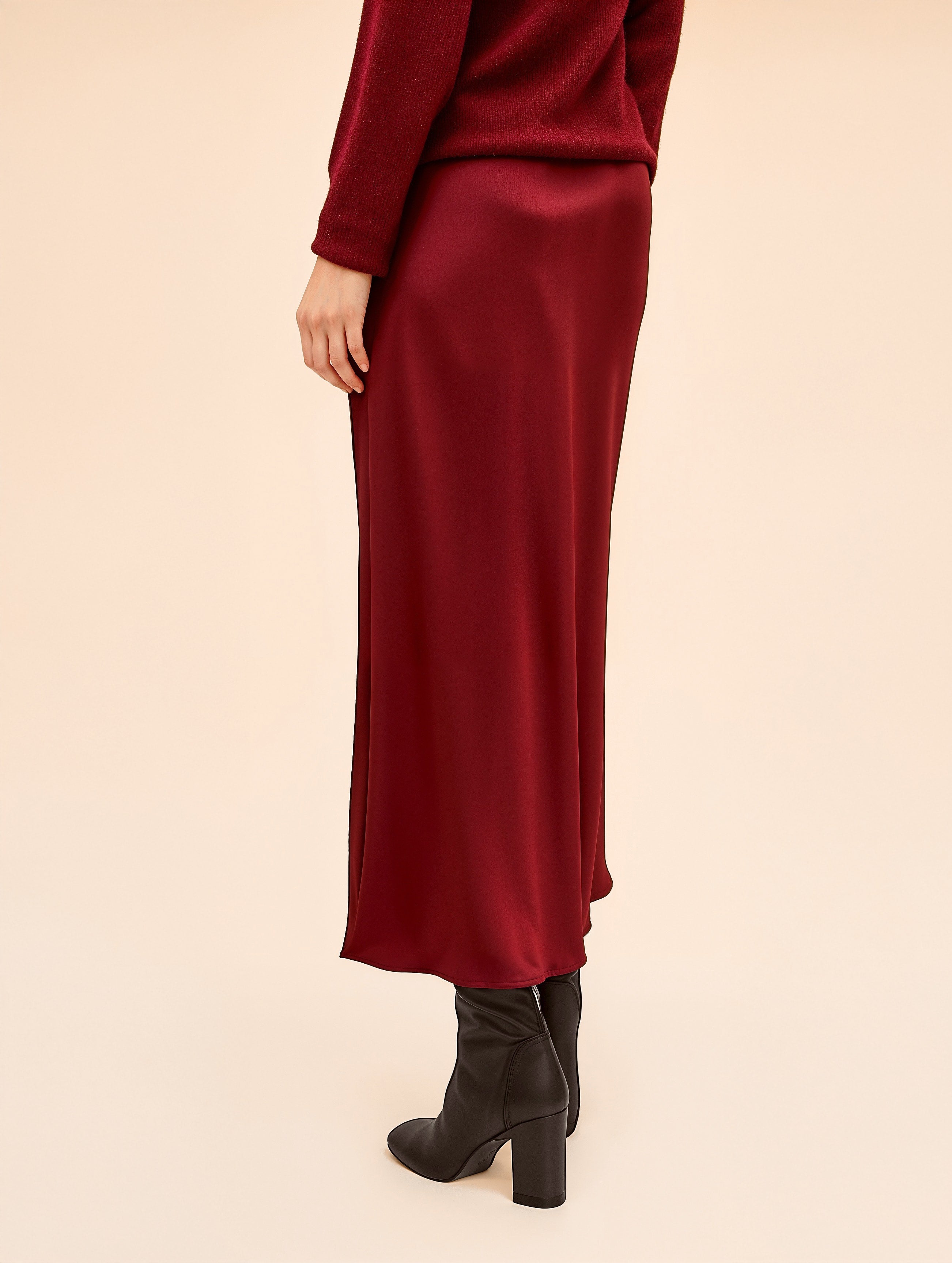 Bias Cut Satin Skirt
