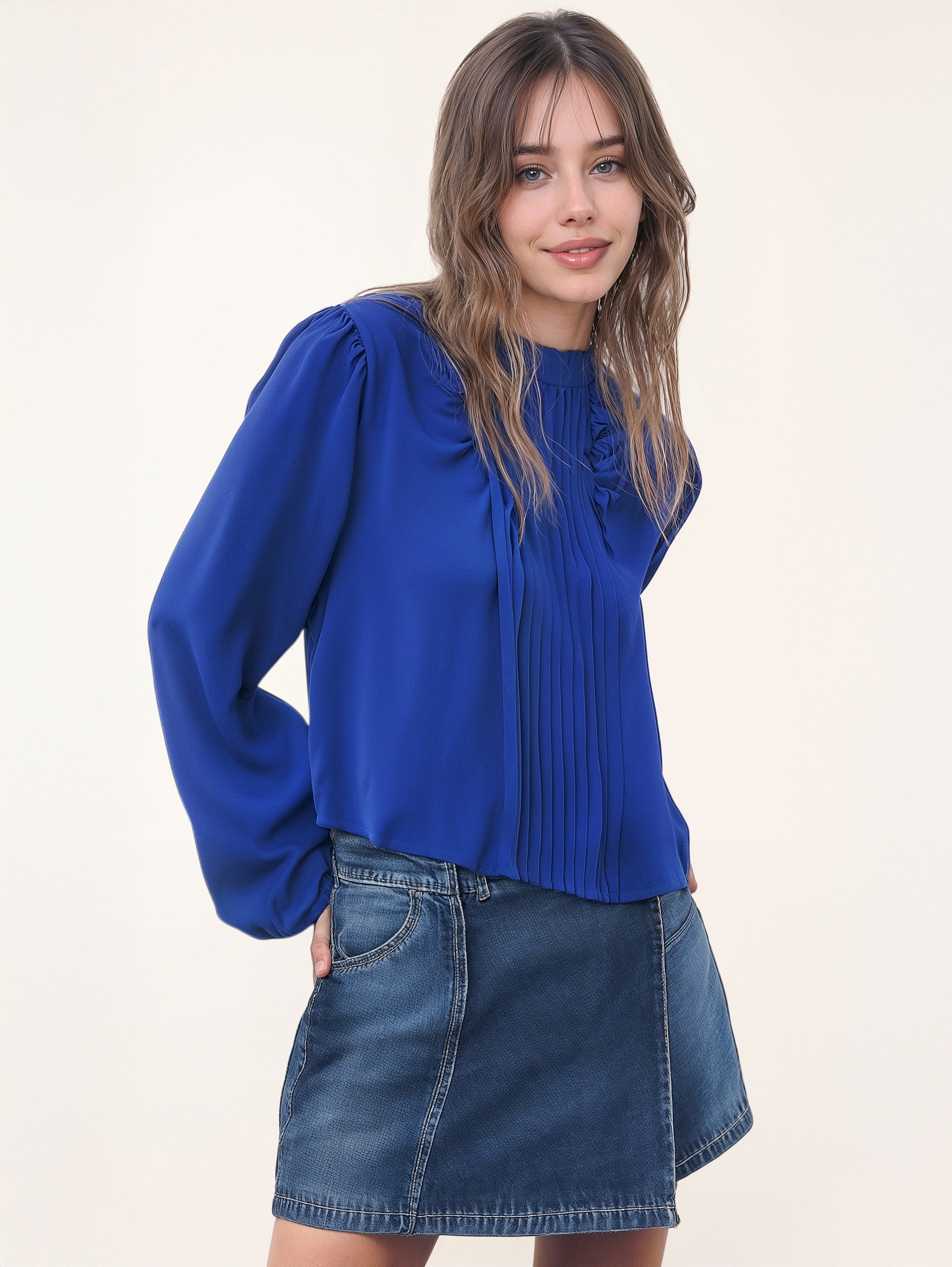 Pleated Front Blouse
