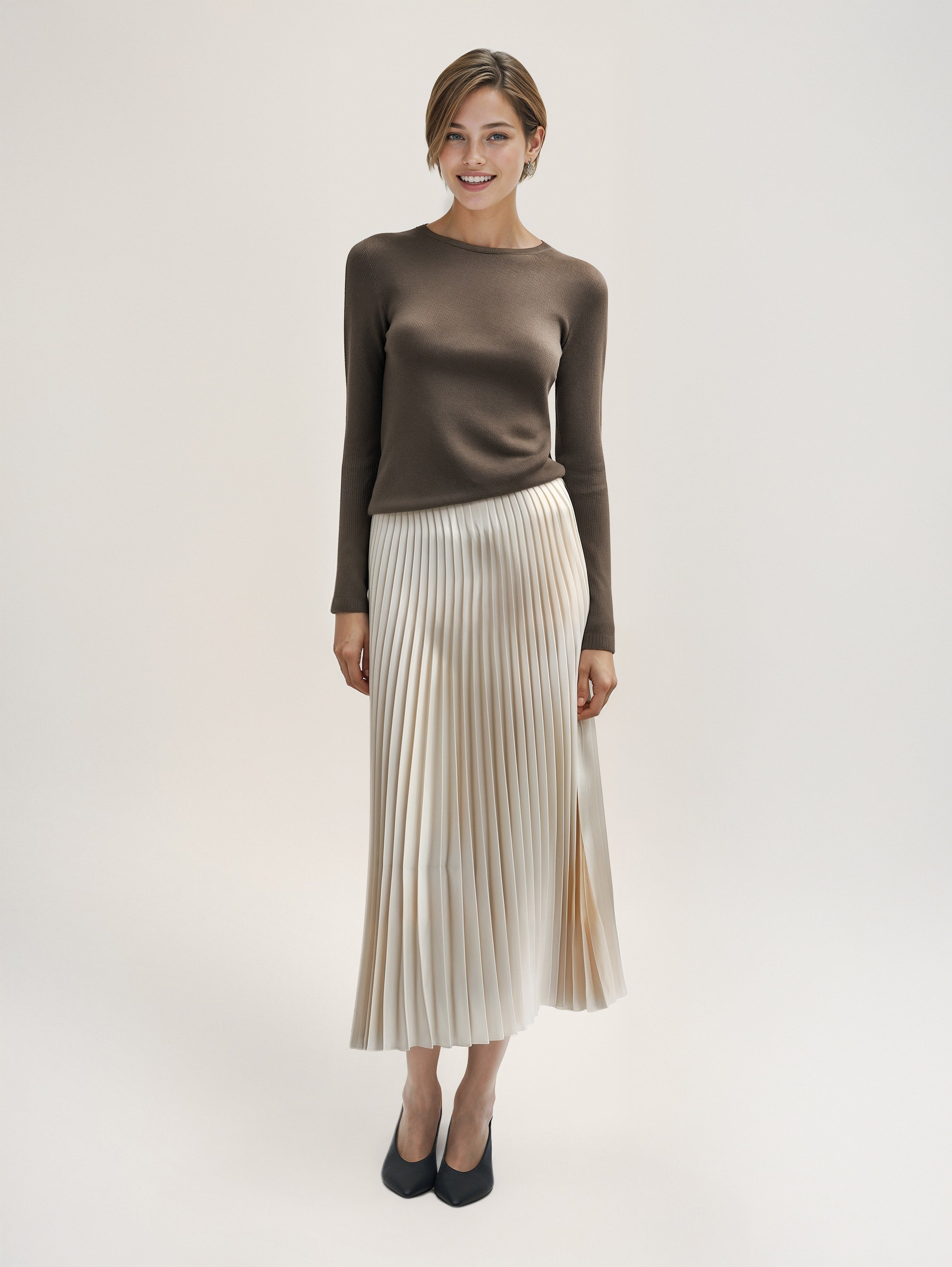 Pleated Midi Skirt