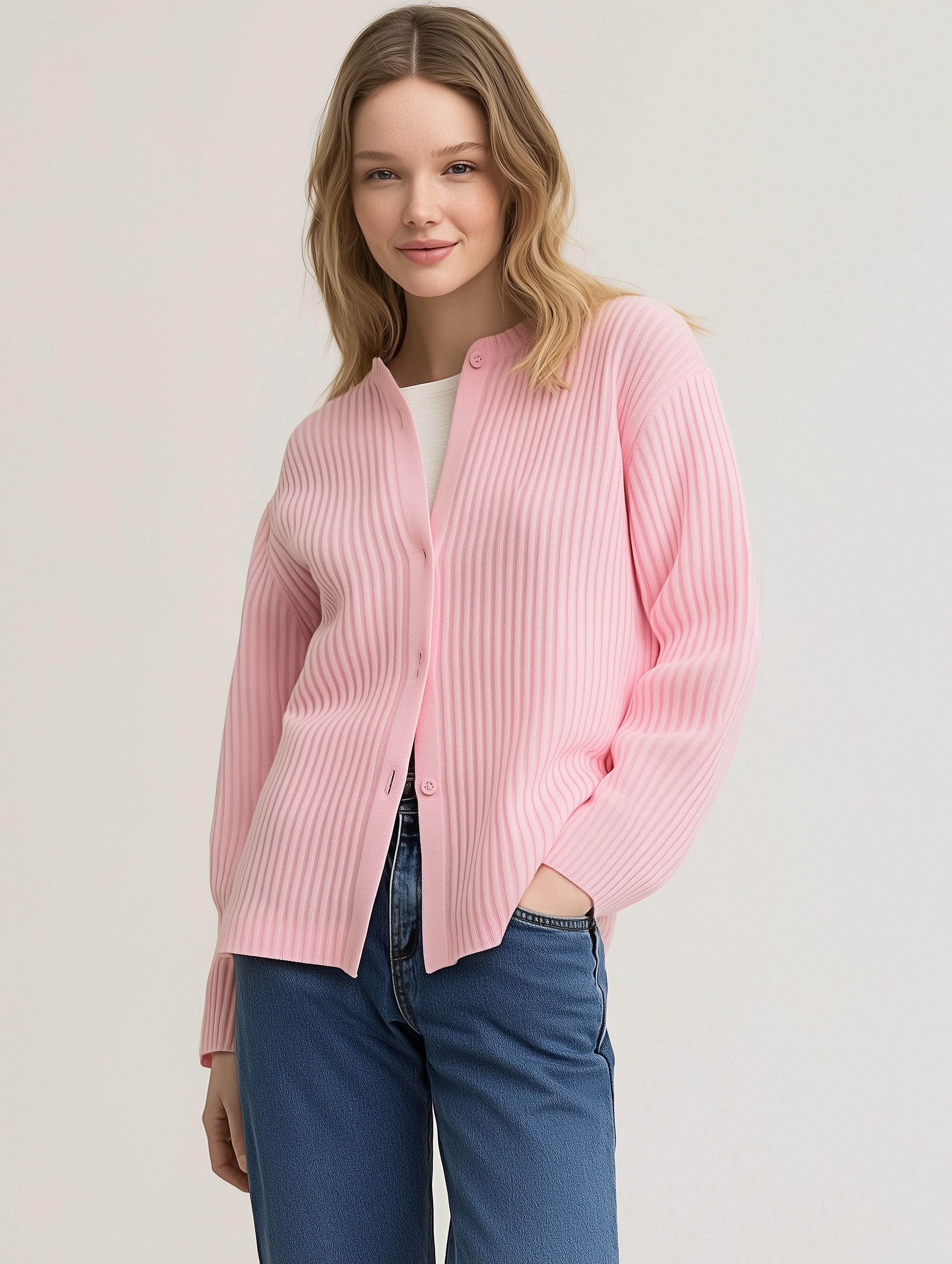 Ribbed Knit Cardigan 2