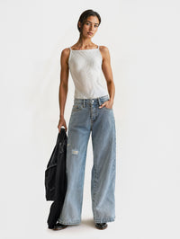 Distressed Wide Leg Jeans