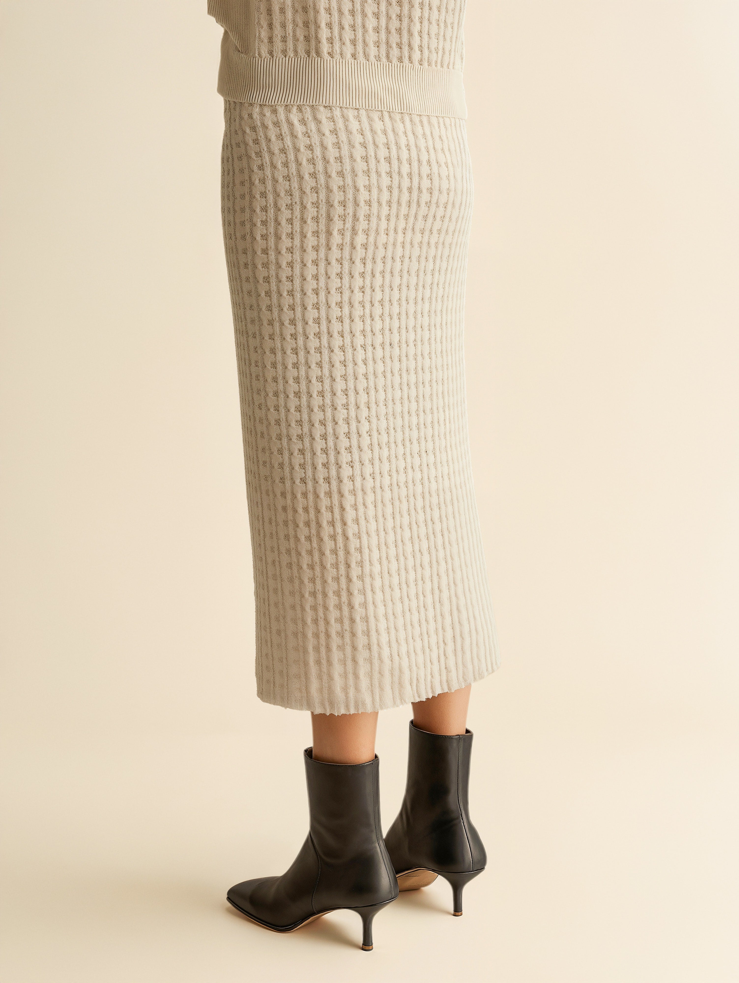 Cable Knit Midi Skirt