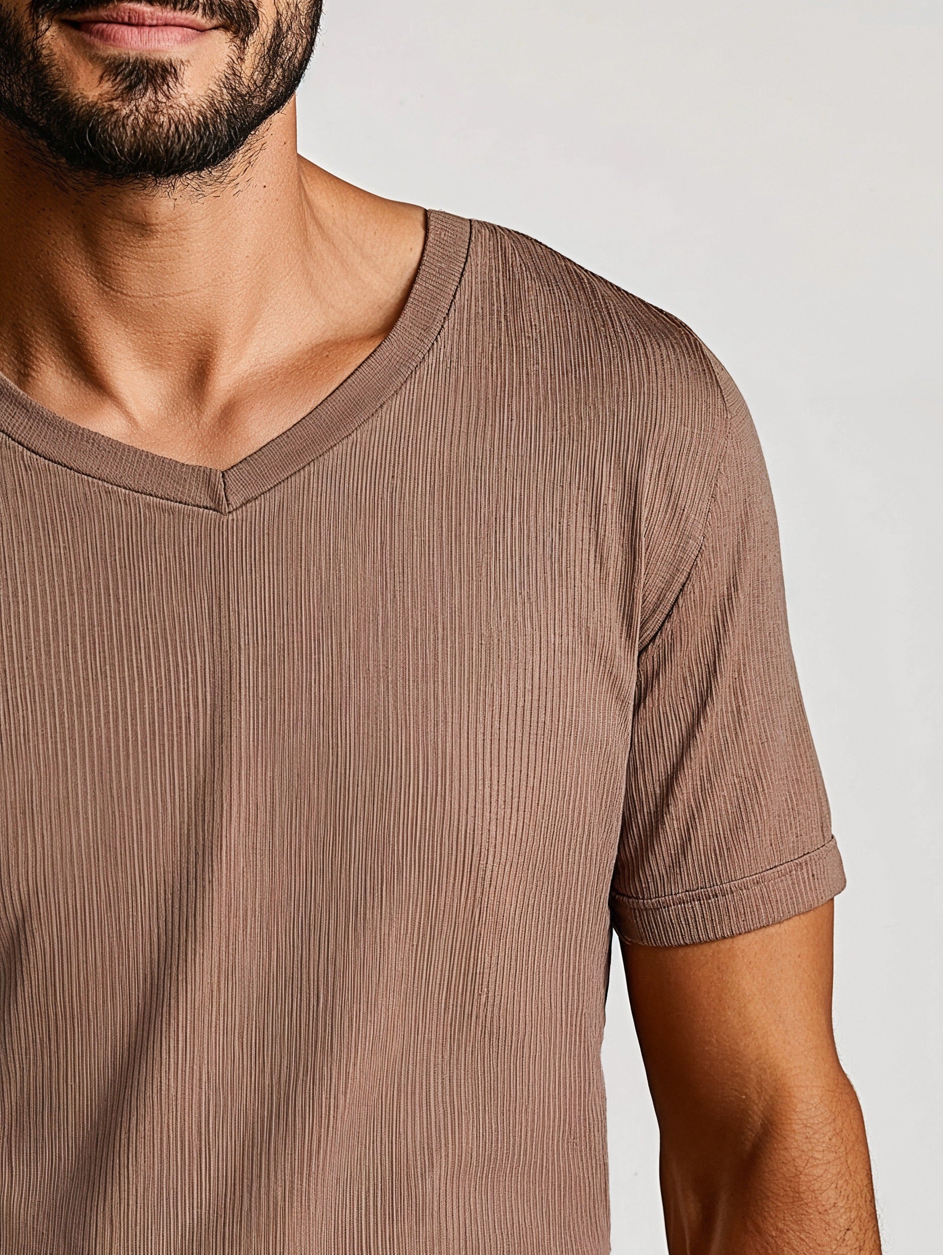 Ribbed V-Neck Tee