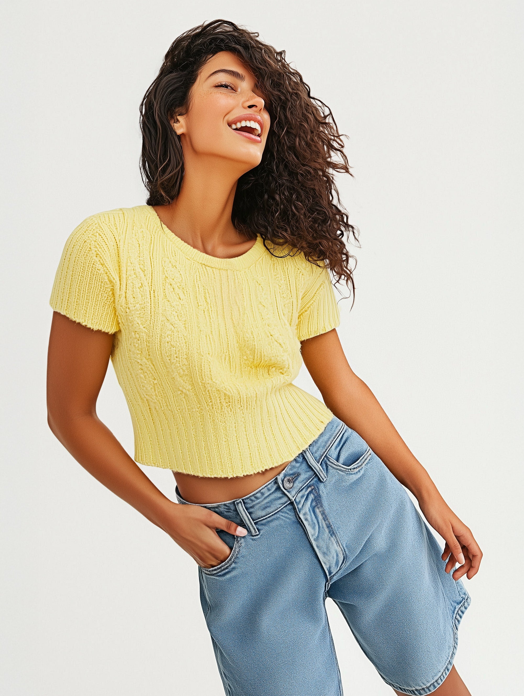 Short Sleeve Cable Knit 1